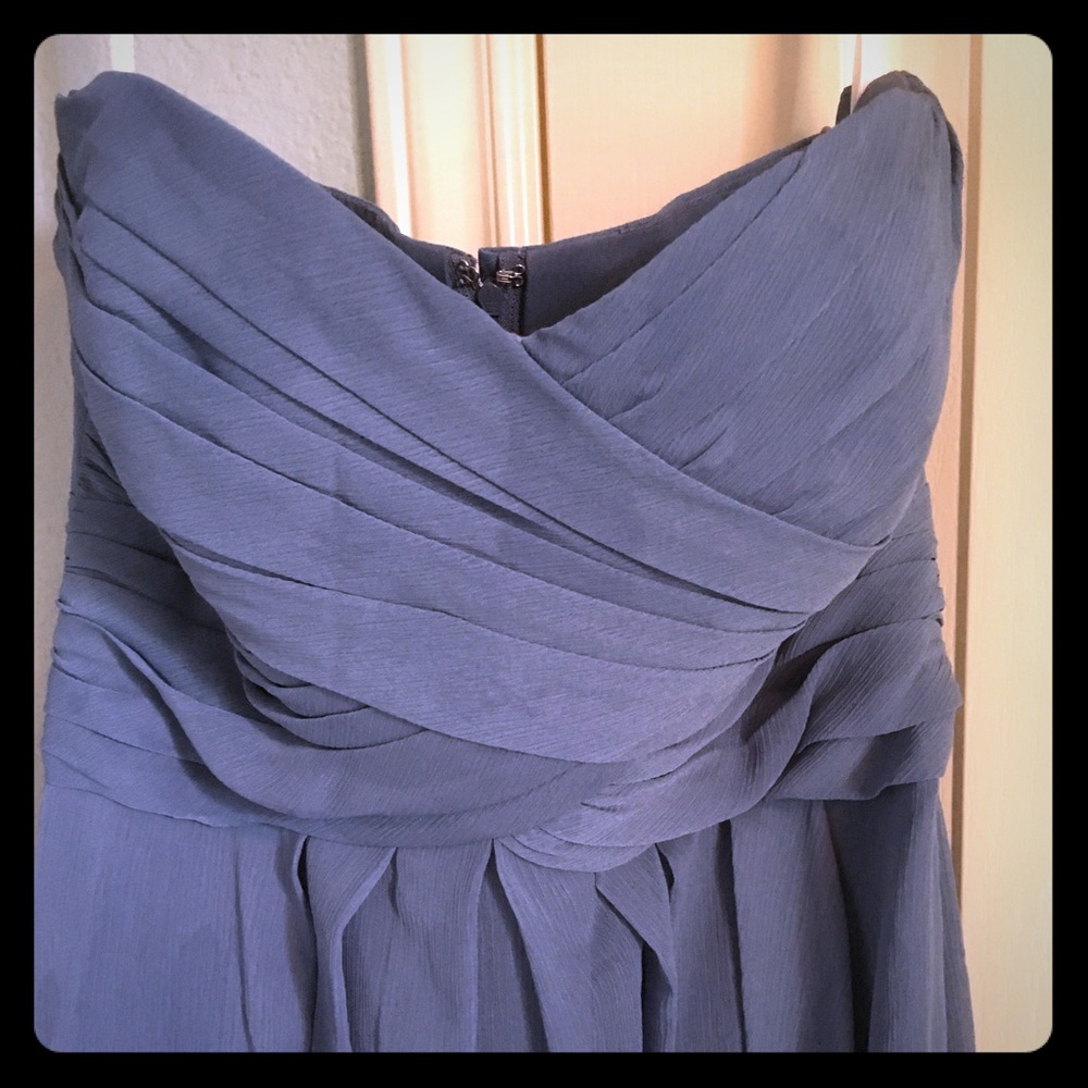 David’s Bridal Steel Blue Bridesmaids Dress